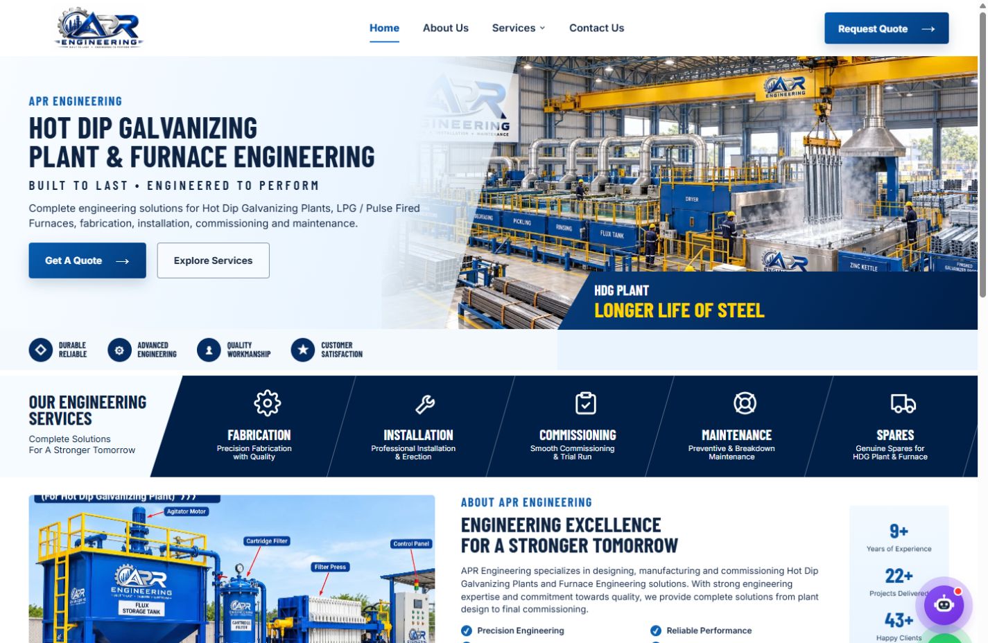 APR Engineering website preview