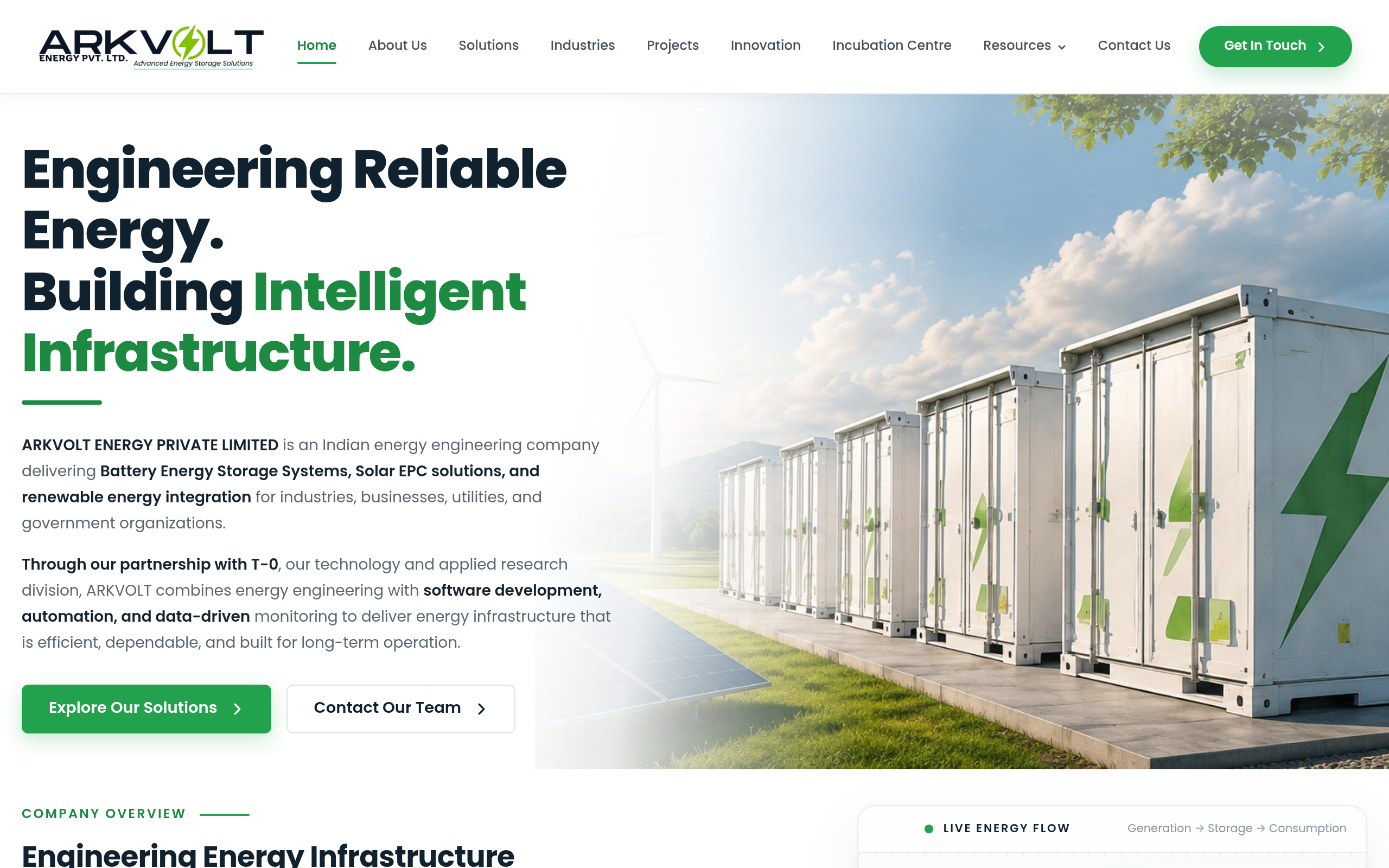 ArkVolt Energy infrastructure website preview