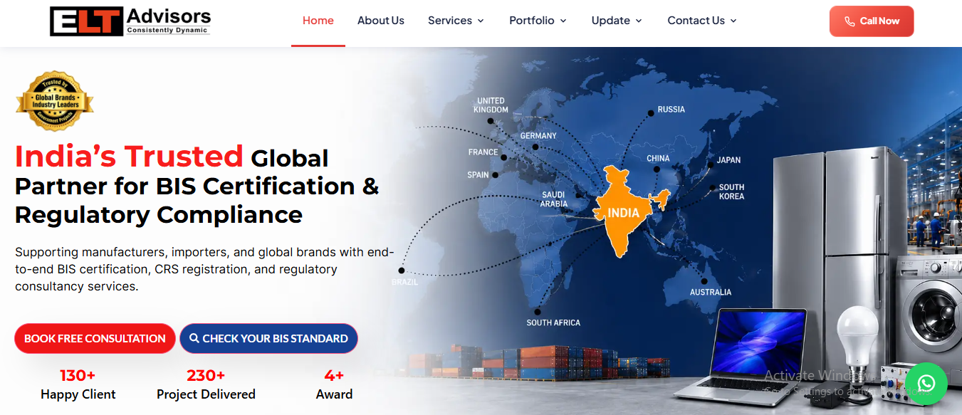 BIS Registration corporate website preview