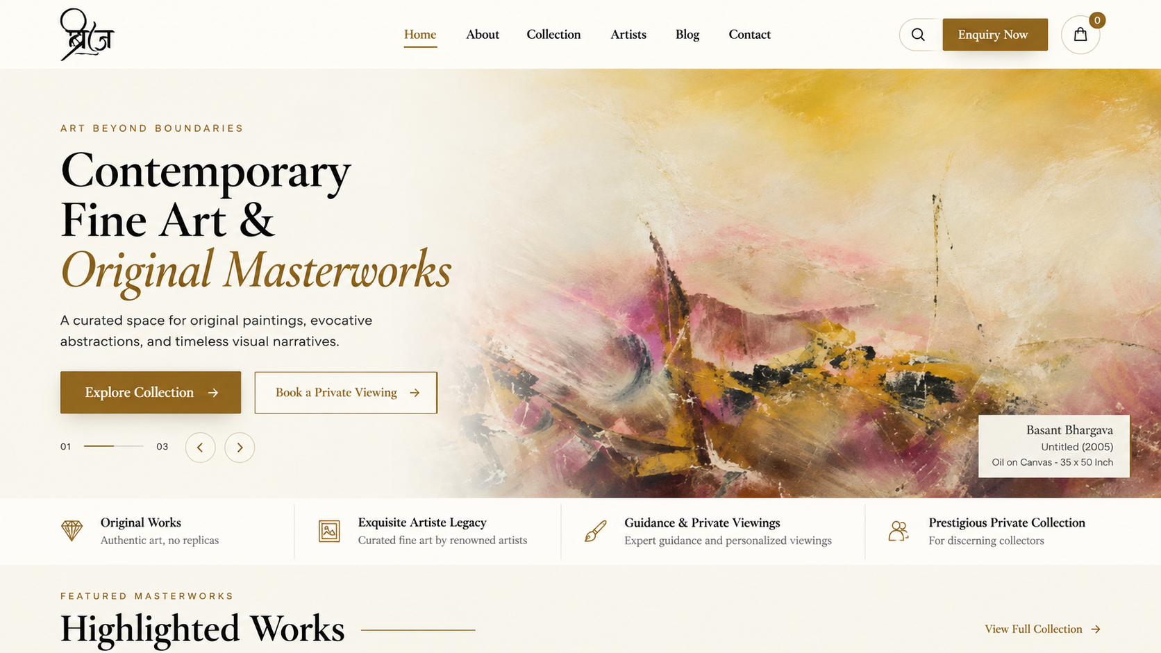 Brij Gallery desktop storefront preview