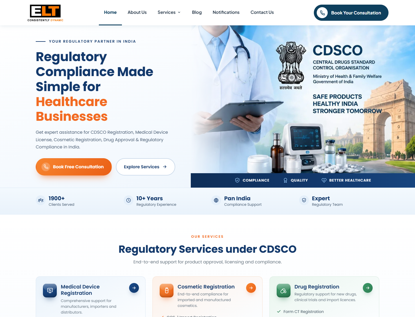CDSCO India healthcare regulatory compliance website