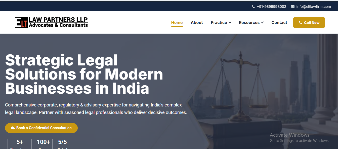 ELT Law Partners legal website preview