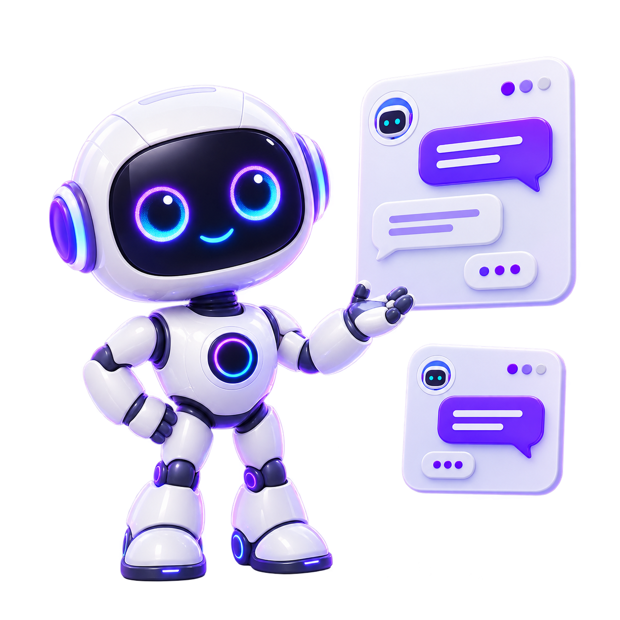 AI chatbot robot with smart chat panels